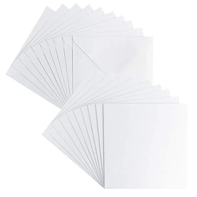 Abbildung von Ideen mit Herz Grußkarten Set Perlmutt Veredelung 10 Karten ca. 250 g/m² + Umschläge 120 In Weiß 16 cm x