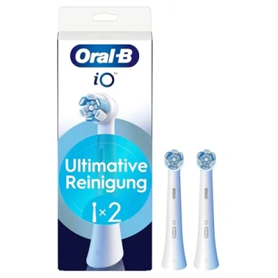 Abbildung von Oral B iO Ultimative Reinigung, Original Aufsteckbürsten für elektrische Zahnbürsten, &#039;Borsten in Borsten&#039; Bündel, Weiß, 2 Stück