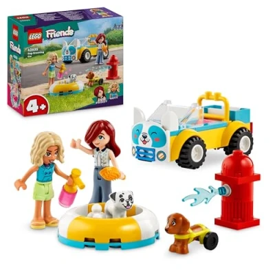 Abbildung von Lego Friends Mobiler Hundesalon, Fahrzeug Spielset mit Tieren für Rollenspiele, Kinderspielzeug 2 Spielfiguren und Hunden Mädchen Jungen ab 4 Jahren, Hundepflegeset 42635