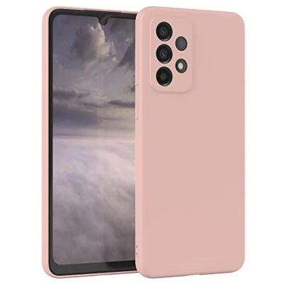 Abbildung von EAZY Case Silikonhülle für Samsung Galaxy A33 5G Hülle Silikon Altrosa weich stoßfeste Handyhülle Schutzhülle mit Kameraschutz Dünn Premium Schutz Cover TPU Bumper in Pastell Rosa