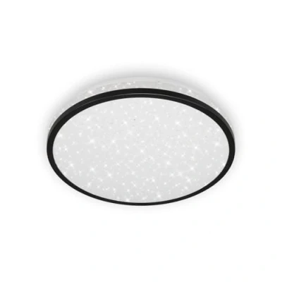 Abbildung von BRILONER Leuchten LED Deckenleuchte, Badleuchte, Badlampe inkl. Sternendekor, IP44, 12 Watt, 1.200 Lumen, 4.000 Kelvin, Weiß Schwarz, 280x70mm (DxH), 3403 015