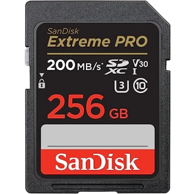 Abbildung von SanDisk Extreme PRO SDXC UHS I Speicherkarte 256 GB (V30, Übertragungsgeschwindigkeit 200 MB/s, U3, 4K UHD Videos, QuickFlow Technologie, temperaturbeständig)