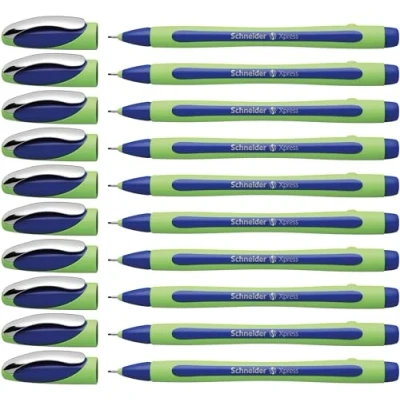 Abbildung von Schneider Xpress Fineliner (Strichstärke 0,8 mm, dokumentenecht) 10er Packung blau