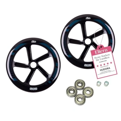 Abbildung von HUDORA Ersatzrollenset schmal 2 PU gegossene Ersatzrollen für BigWheel 205 Scooter schnelle &amp; schmale 205mm Ersatzräder mit ABEC 5 Kugellager Ersatzteile Roller Zubehör