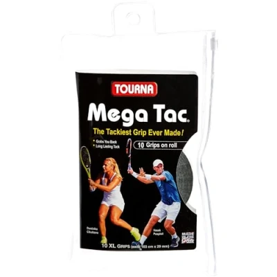 Abbildung von Unique Tourna Mega Tac Tennis Racket Tacky Replacement XL Grip Black, 10 Pack