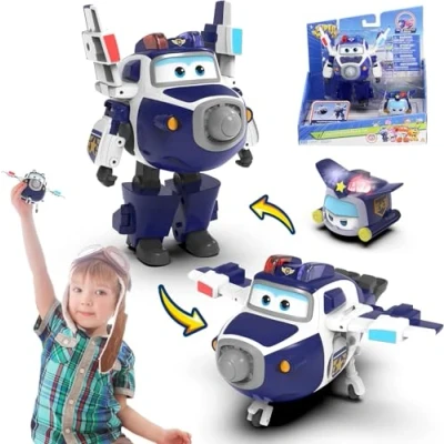 Abbildung von Super Wings EU750425 Transforming Supercharged Paul &amp; Mini Pet Toys for 3+ Year Old Boy Girl, Blue, One Size