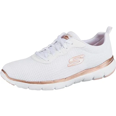 Abbildung von Skechers Damen Flex Appeal 3.0 First Insight Sneaker, White Mesh Rose Gold Trim, 37 EU