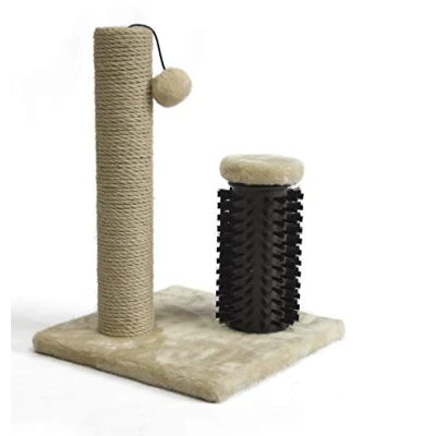 Abbildung von Amazon Basics Katzenkratzbaum mit Bürste, 30.9 x 42 cm für Kätzchen, Beige