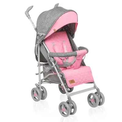 Abbildung von LIONELO Irma Kinderwagen bis 15 kg, Kinderwagen, leichter moderner mit Liegefunktion, faltbar, große 6 Zoll Räder, großer Korb, Tasche, Moskitonetz