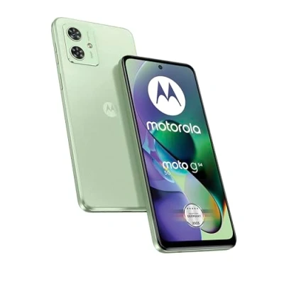 Abbildung von Motorola Mobility Moto g54 5G (6,5&quot; FHD+ Display, 50 MP Dual Kamera, 8/256 GB, 5000 mAh, Android 13) Mint Green (veganes Kunstleder), inkl. Schutzcover [Exklusiv bei Amazon]
