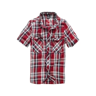 Abbildung von Brandit ROADSTAR Shirt Kurzarm Freizeit Hemd KARIERT Herren HOLZFÄLLERHEMD KARO, Größe:3XL, Farbe:Rot Weiß
