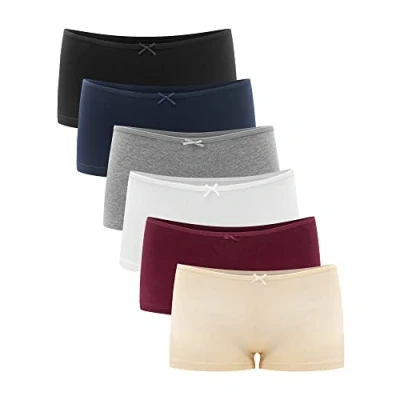 Abbildung von Libella® Unterhosen Panties Boxershorts Damen Unterwäsche Frauen Boyshorts Baumwolle 6er Pack 3901 Mehrfarbig S