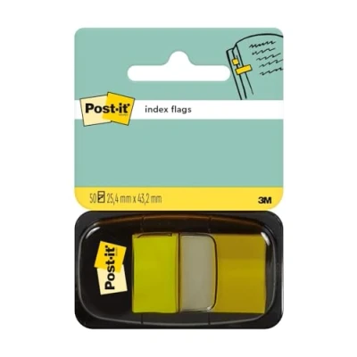 Abbildung von Post it I680 5 Index 1 Spender à 50 Haftstreifen (25,4 x 43,2 mm) gelb, (1er Pack)