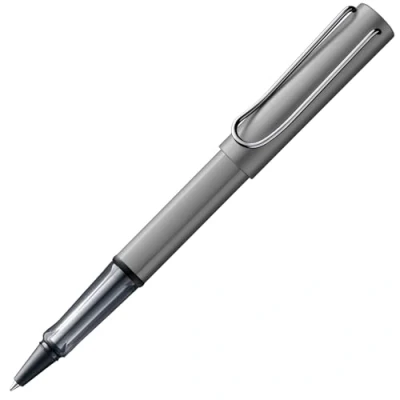 Abbildung von Lamy AL star graphite Tintenroller leichter Stift mit transparenten, ergonomischen Griff &amp; Strichbreite M Gehäuse aus Aluminium Tintenrollermine 63 in schwarz