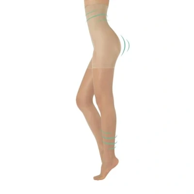 Abbildung von Calzitaly Strumpfhose mit hoher Taille, aus Nylon, 20 Denier, durchsichtig (Sheer) , Beige XXL