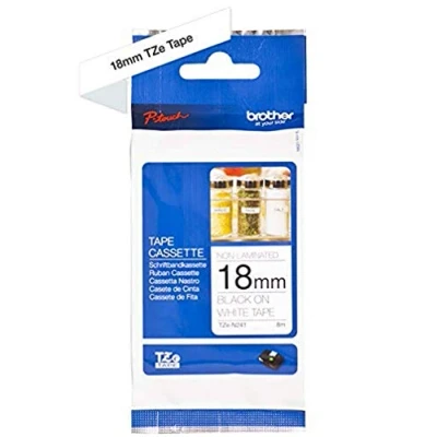 Abbildung von Brother Original P touch Schriftband TZe N241 18 mm, schwarz auf weiß (kompatibel u.a. mit 1830/VP, D400/VP, D450, D600/VP, P700, 2430) nicht laminiert, TZEN241