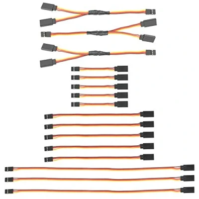 Abbildung von GTIWUNG 16PCS RC Servo Verlängerungskabel, 5X3 JR Servoverlängerung,5X6 Servokabel,3X12 Extension Cable,3X6 Y Kabel 1 auf 2 3 Pin Stecker Verlängerung 22AWG 60 Kerne