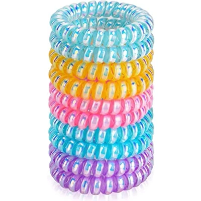 Abbildung von JessLab Haargummi Damen, 10 Stück Telefonkabel Elastisch Haarband No Damage Spirale für Mädchen Frauen Farbe Sortiert (#2)