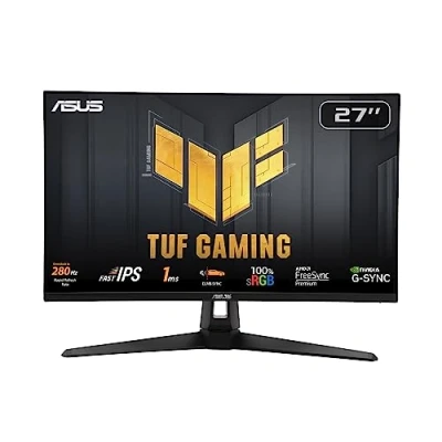 Abbildung von ASUS TUF Gaming VG279QM1A 27 Zoll Full HD Monitor 280 Hz, 1ms GtG, G Sync, FreeSync, Adaptive ELMB, GameFast Input , HDR10 Fast IPS Panel, 16:9, 1920x1080, USB Hub, DP, HDMI, Speaker, Schwarz