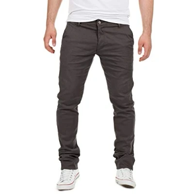 Abbildung von Yazubi Chino Hose Herren Dustin Männer Chinohosen Slim Fit Herrenhosen by Yzb Jeans, Grau (Iron Gate 193910), W33/L34