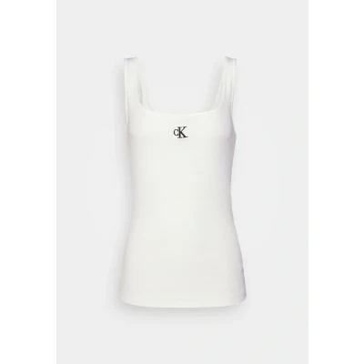Abbildung von Calvin Klein Damen Tank Top Ck Rib Rundhalsausschnitt, Weiß (Bright White), L