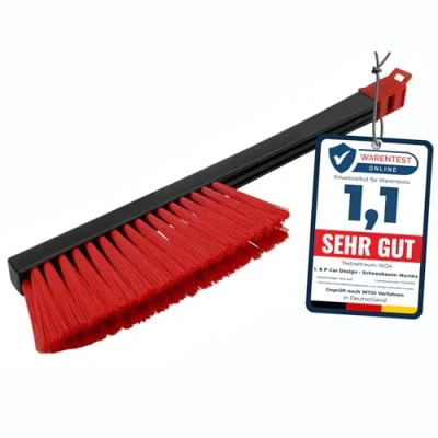 Abbildung von L &amp; P Car Design Schneebesen Auto Besen Winter Murska Schneefeger lackschonend Schneebürste Feger Bürste für Schnee aus Finnland (L&amp;P A059 Schwarz Rot)