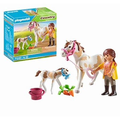 Abbildung von PLAYMOBIL Country 71243 Pferd mit Fohlen, Tiere für den Reiterhof, Spielzeug Kinder ab 4 Jahren