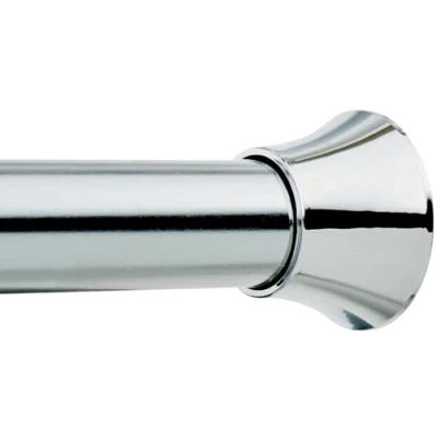 Abbildung von Amazon Basics Duschvorhangstange zum Einklemmen, Ausziehbar 137 bis 229 cm, Chrom