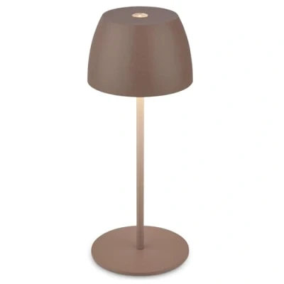 Abbildung von BRILONER Mini LED Tischlampe kabellos IP44 mit Touch, stufenlos dimmbar, Akku &amp; Lichtquelle tauschbar, Nachttischlampe, Dekolampe, Lampe, Tischleuchte, 8x20 cm (DxH), Umbrasand