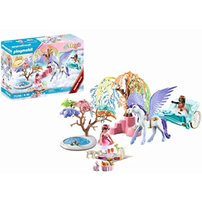 Abbildung von PLAYMOBIL Magic 71246 Picknick mit Pegasuskutsche, großem Kinderdiadem, Spielzeug für Kinder ab 4 Jahren