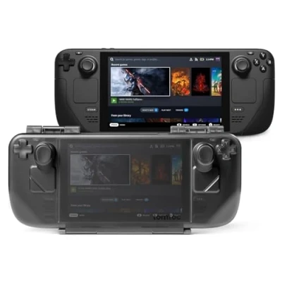 Abbildung von tomtoc Slim Armor Hülle für Steam Deck/Steam Deck OLED, Dünn Robust Aufbewahrung Schutzhülle Protective Case Cover mit militärischem Schutz und Ladeanschluss