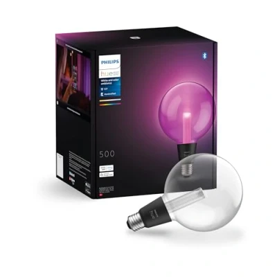 Abbildung von Philips Hue Lightguide smarte Lampe, Edison Form, ST70, weißes und farbiges Licht, Bluetooth kompatibel, Sprachsteuerung mit Alexa, Apple Home Google Assistant