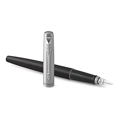 Abbildung von Parker Jotter Füller Bond Street Black Füllfederhalter mit mittlerer Feder blaue Tinte Geschenkbox