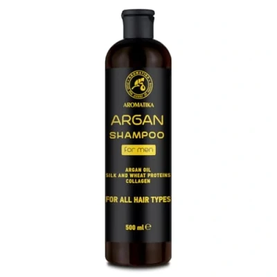 Abbildung von Argan Shampoo für Männer 500 ml mit Arganöl Seidenprotein und Weizenprotein Weiche Geschmeidige Haare Haarglanz Haarpflege Kopfhautpflege alle Haartypen