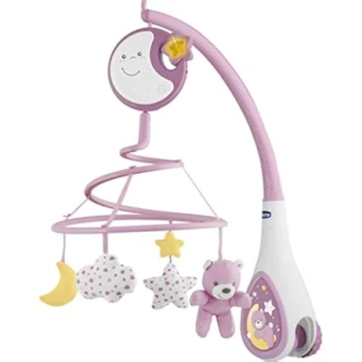 Abbildung von Chicco Next2Dreams Baby Mobile mit Spieluhr für Kinderbett und Bett, 3 in 1,kompatibel Next2Me Soundeffekten, Nachtlichtprojektor klassischer Musik,0+ Monate,Pink