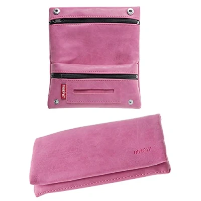 Abbildung von HIBRON Tabaktasche Tabakbeutel leder künstlich für Raucher, Rosa