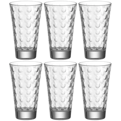 Abbildung von LEONARDO HOME Trinkglas Optic, Set mit Innenrelief, Trink Gläser in konischer Form, 300 ml Füllvolumen, 6 teilig, 012684, Klar, Stück (1er Pack),