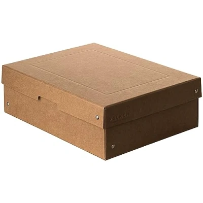 Abbildung von Original Falken PureBox Nature. Made in Germany. 100 mm hoch DIN A4. Aufbewahrungsbox mit Deckel aus stabilem Karton Vegan Geschenkbox Transportbox Schachtel Allzweckbox