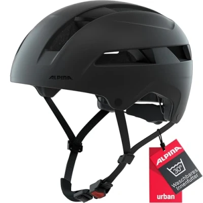 Abbildung von Alpina SOHO Extrem Robuster, Leichter &amp; Individuell Anpassbarer Urban Fahrradhelm Für Erwachsene, Black matt, 59 61 cm