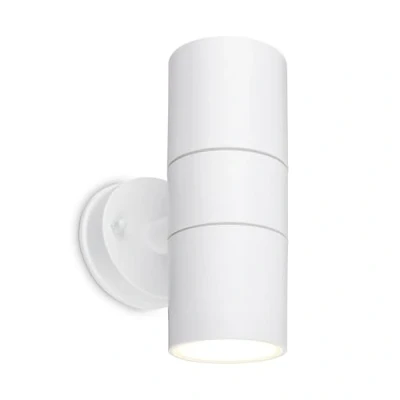 Abbildung von BRILONER Wandleuchte Aussen IP54 Spritzwasser Staubschutz, GU10 Fassung, max. 7W, Aussenlampe, Wandlampe, Strahler, Außenbeleuchtung, Außenleuchte, 16x7,5x11 cm, Weiß