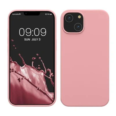 Abbildung von kwmobile Handyhülle für iPhone 14 Hülle, Case Hülle Silikon kabelloses Laden Hellrosa
