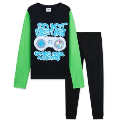 Abbildung von CityComfort Jungen Pyjama, Gaming Schlafanzug Set Geschenke für Kinder, Teenager (Schwarz/Grün, 15 Jahre)