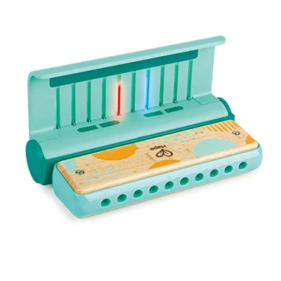 Abbildung von Hape Leuchtende Lern Harmonica Mundharmonika Musikspielzeug mit Licht für Kinder ab 3 Jahren, Blau