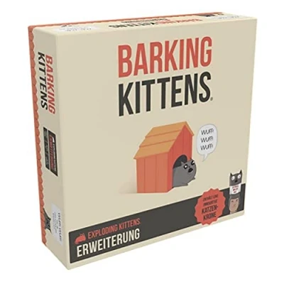 Abbildung von Exploding Kittens, Kittens Barking Erweiterung, Partyspiel, Kartenspiel, 2 5 Spieler, Ab 7+ Jahren, 15+ Minuten, Deutsch