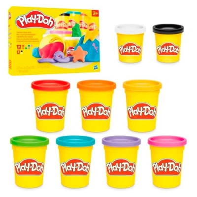 Abbildung von Play Doh Fantastische Farben mit 9 Dosen (7 Standardgrößen, 2 kleine Dosen), zum Kneten &amp; Spielen ab 3 Jahren, fördert die Feinmotorik, perfekt als Geschenk für Kinder