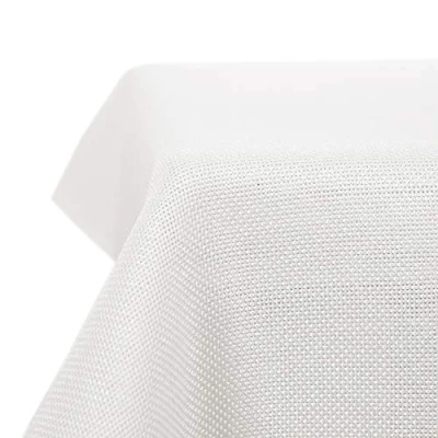 Abbildung von Deconovo Tischdecke Leinenoptik Lotuseffekt Tischwäsche Wasserabweisend Tischtuch, 130x220 cm, Weiß, 1 Stück