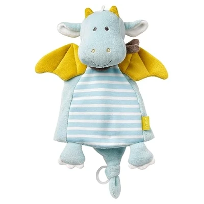 Abbildung von Fehn 065077 Schmusetuch Drache Deluxe Schnuffeltuch mit Befestigungsring für Schnuller Zum Kuscheln Babys ab 0+ Monaten Maße: 30 cm