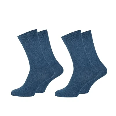 Abbildung von Nur Der Herren 2er Pack Baumwolle Business Classic Mit Komfortbund Socken, Jeansmel., 16 18 EU