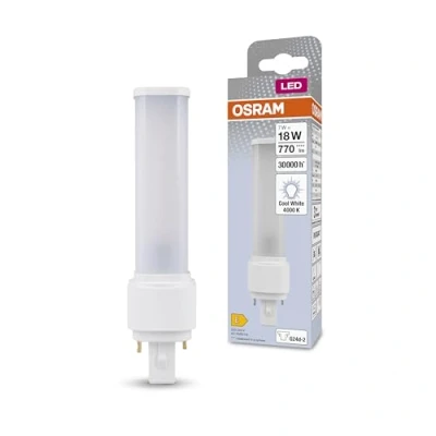 Abbildung von OSRAM Dulux D 18 LED Lampe für G24D 2 Sockel, 7 Watt, 700 Lumen, Warmweiß (3000K), rotierbar, Ersatz herkömmliches 18W Leuchtmittel