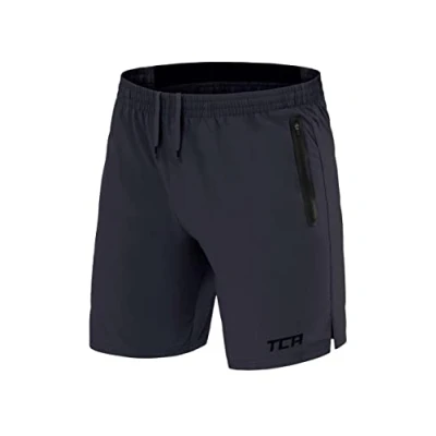 Abbildung von TCA Herren Elite Tech Leichte Laufhose Gymshorts Trainingsshorts und Laufshorts mit Reißverschlusstaschen Sporthose Kurz Dunkelgrau, M